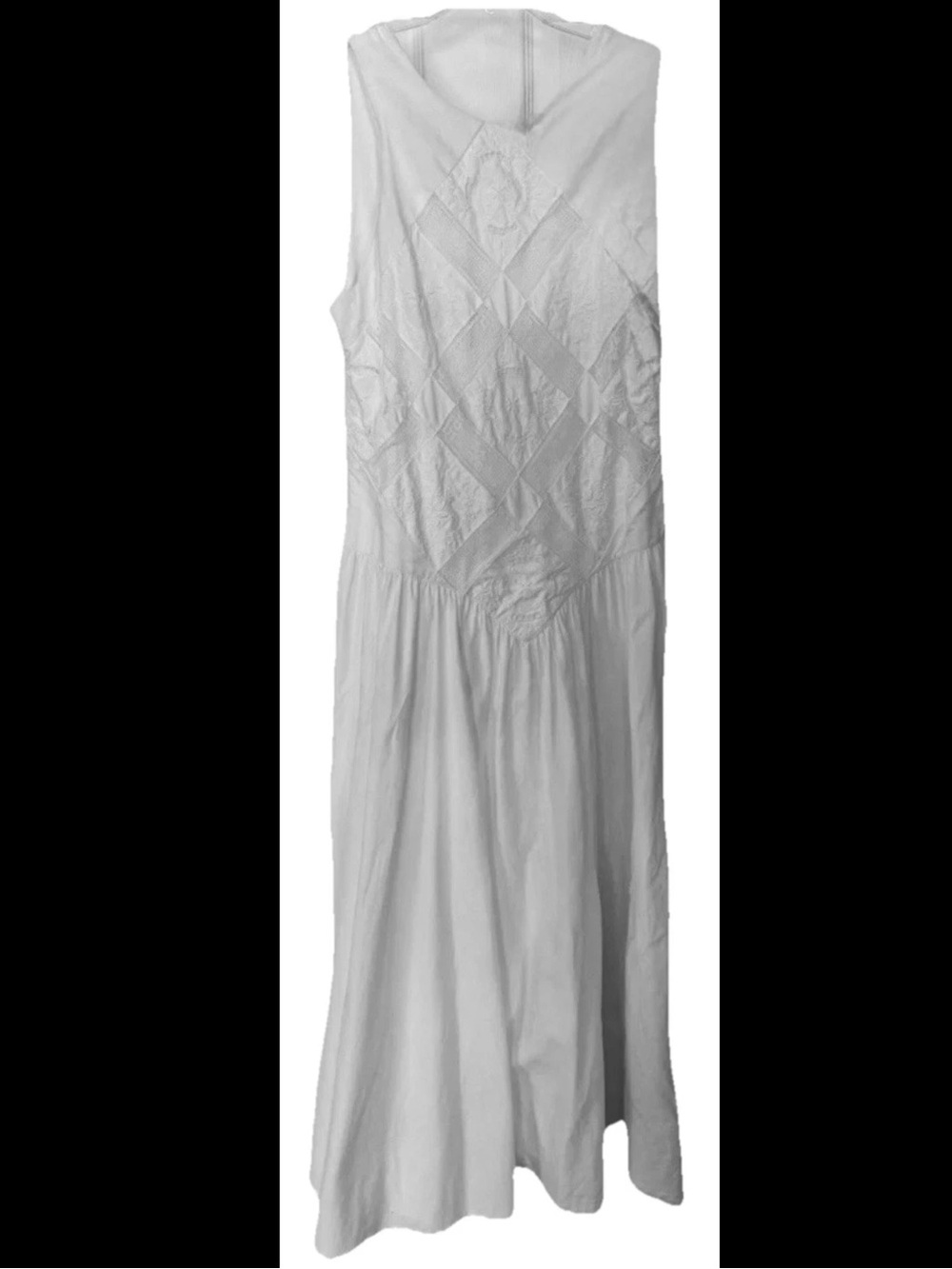 Vintage Sundress Moonglow Boho Ivory Cotton Lace Embroidered Cottagecore Women M - Picture 2 of 5